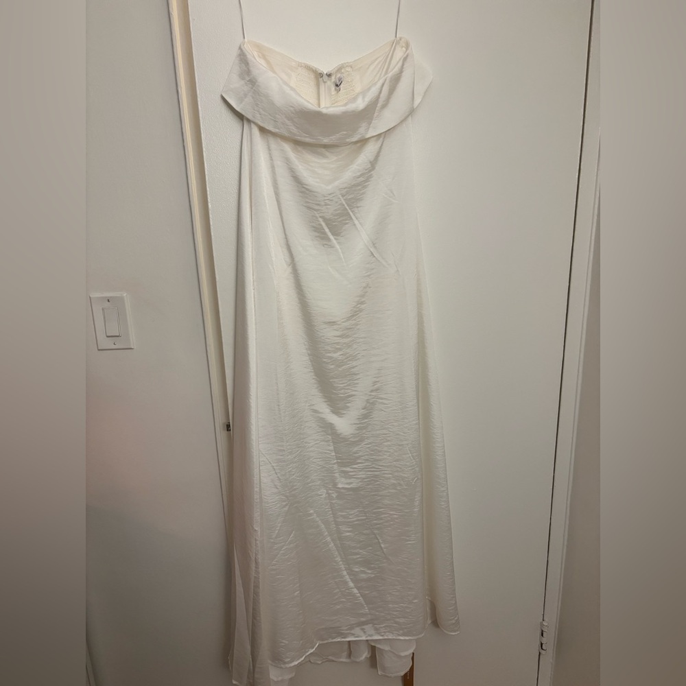 Reformation White Dress with Ruffle Top